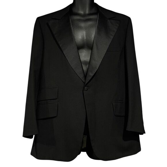 Sir Formal Lord West Black Peak Lapel Tuxedo Jacket Men’s 43R - Picture 1 of 5